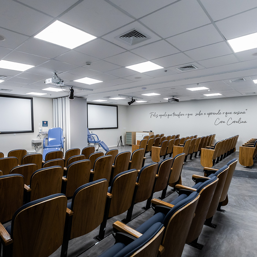 Ambiente do auditório onde ocorrerá a parte teórica do curso